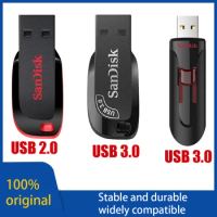 SanDisk-Mini Flash Drive, USB 3.0, SDCZ410 Pen Drive, USB 2.0 Pendrive, Original Memory Disk for PC, Laptop, Car, Original