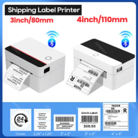 X-Printer D463B 80mm Thermal Label Printer 110mm Shipping Label Maker Machine USB Bluetooth 3inch/4inch Sticker Barcode Printing