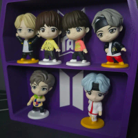 BTS TinyTAN (Tiny Tan) Figurine Display Stand Display Box MCD Mcdonald's Happy meal set 7-Slot Colle