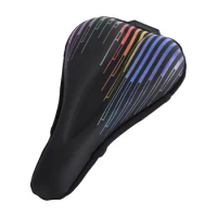 Bike Seat Cushion Soft PU Leather Silicone Shock-Absorbing Cushioned Bike Seat Cover Bicycle Saddle Seat Cushion Cover Pad