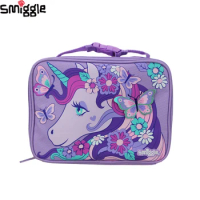 Australia Smiggle Original Children's Lunch Bag Girl Portable Handbag Purple Butterfly Unicorn Outdoor Insulation Bags 9 inches