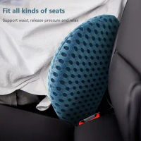 Lumbar Support Pillow Memory Foam Low Back Pain Relief Ergonomic line For Car Seat Office Chair Recliner Bed