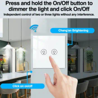 Switch with Voice Control Dimmable Light Switch with Life App Intelligent Wifi Graffiti Switch with Voice App for Dimmable
