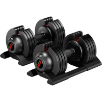 Adjustable Dumbbell, 52lb Dumbbell Set with Tray for Workout Strength Training Fitness, Adjustable Weight Dial Dumbbell
