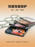雙面透明照片鑰匙扣定制照片掛件 員工生日聚會新生紀念品男女