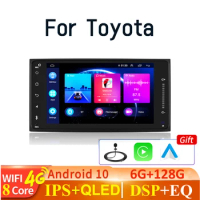 2 DIN Android 10 stereo Carplay Auto Universal Multimedia video Player for Toyota Vios Crown Camry Hiace Previa Corolla RAV4