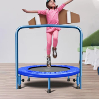 91cm Trampoline with Handle Bar For Children Kids Baby Fitness Indoor/Outdoor Trampoline Bungee Rebounder Jumping Cardio Trainer