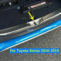 For Toyota Sienta 2016-2019 Car Styling Inner Rear Bumper Protector Guard Trim Tail Trunk Door Sill Cover Decoration Accessories