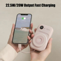 Camera Style Mini Wireless Power Bank 10000mAh Magnetic Mobile Power Portable Fast Charging Power Bank for IPhone Samsung Xiaomi