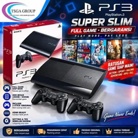 Konsol PS3 Super Slim 250GB Full Game Siap Main - PlayStation 3 Super Slim BERGARANSI Hitam Non stik