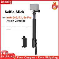 Smallrig 4192 Selfie Stick for Insta 360,DJI,Go Pro Action Cameras w/ Smartphone Clamp/ Action Camera Mount/tripod/wrist Strap
