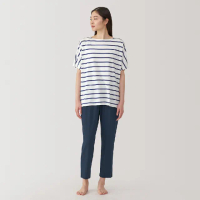 【MUJI 無印良品】女柔滑涼感短袖家居睡衣(共3色)