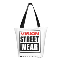 Funny Print Vision Street Wear Shopping Tote Bags Recycling Canvas Shoulder Shopper Handbag