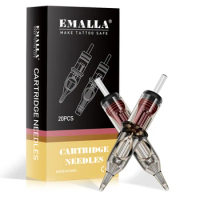 EMALLA 20PCS Gray Tattoo Cartridge Needle 3/5/7/9/11/14RL Disposable Sterilize Tattoo Needles for Cartridge Machines Pen Supply