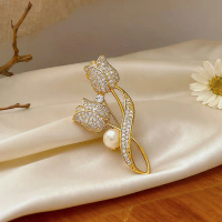 Bros Fashion Bunga Tulip / Bros Full Diamond / Brooch Flower Tulip