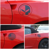 Car Sticker For Chevrolet Corvette C7 2014-2019 car styling Vinyl Decal Black Fuel tank cap pull flower stickers car Accessories