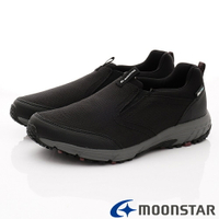 日本月星Moonstar機能男鞋戶外多功能系列4E寬楦防水透濕健走鞋款046黑(男段)