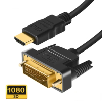 HDMI compatible to DVI Cable 1080P 3D Cable D 24 1 Pin Adapter Cables Gold Plated for TV BOX DVD 1 2M