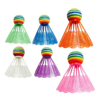 Badminton Shuttlecocks Nylon Shuttlecocks Toy Balls Rainbow Ball 6pcs Rainbow Ball Head Hit-Resistant Badminton Toy Balls For