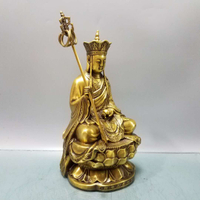 黃銅地藏王菩薩佛像擺件純銅地藏王菩薩客廳家居佛堂供奉桌面擺件
