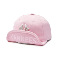 【MLB】童裝 可調式水鑽棒球帽 童帽 紐約洋基隊(7FWRB023N-50PKL)