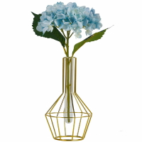 玻璃試管花瓶插花水培小口徑鐵藝金屬花瓶北歐ins風花器餐桌擺件
