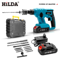 21V Brushless Electric Hammer Impact Drill Cordless Drill Multifunction Rotary Rechargeable Power Tools for Makita 18V Battery