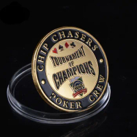 10pcs/lot free shipping,Casino Metal Chip Coin - chip chasers poker crew tournament champions