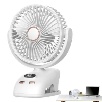 USB Desk Fan Small Multifunctional LED Display Personal Fan Desk Fans Portable Fan With Night Light And5 Wind Speeds For Home