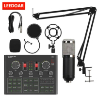 V9XPro BM800 Sound Card Studio Music Set Mixer Noise Reduction Portable Microphone Voice Live Broadcast for Phone PC Record
