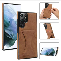 SAMSUNG GALAXY S22 ULTRA SOFTCASE CASING COVER LEATHER KULIT STAND