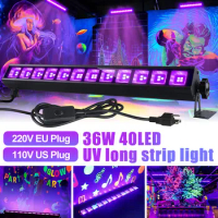 LED Strip Tube Light Purple Light Bar USB 36W 40LED UV lamp UV long strip light 385-400nm Christmas Lamp Black Lamp Fixture Fun