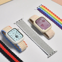 Braided Strap For Apple Watch Bands 44mm 45mm 42mm Ultra 2 49mm 41mm 44 mm Solo loop Correa iWatch Series 9 8 3 SE 40mm band