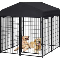 Dog Kennel Outdoor Dog House Outdoor Kennel with Waterproof UV-Resistant Cover Large Dog Kennel