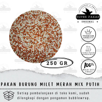 Pakan Burung Kenari Milet Merah Mix Putih 250 Gr Biji Grade A Premium Untuk Kenari Finch Lovebird