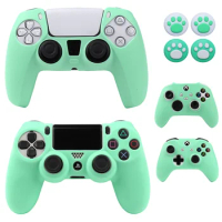 Green Protection Silicone Cover for PS4 / PS5 / Xbox One S / Series X S Controller Skin Joystick Gamepad Case Accessories