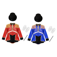 ชุดแฟนซีเด็กผู้หญิง Yartina สไตล์ Ringmaster คิวบคัสต์ ชุดฮาโลวีน นักมายากลและนักแสดง เหมาะสำหรับโชว