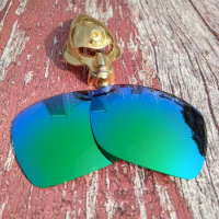 Glintbay 100% Precise-Fit Polarized Replacement Lenses for Oakley Deviation Sunglass - Emerald Green Mirror