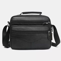 牛皮商務單肩包橫款男士大容量多格層斜挎包真皮背囊純牛皮手提包