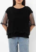 Armani Exchange Cropped T-Shirt with Shaped Bottom