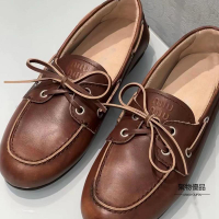 MiuMiu同款 復古手工擦色樂福鞋簡約舒適蝴蝶結小皮鞋女士平底鞋流行女鞋【聚物優品】