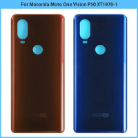 New For Motorola Moto One Vision P50 XT1970-1 XT1970 Battery Back Cover Rear Door Glass Panel Housing Case Replacement Parts
