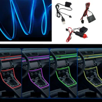 1M/2M/3M/5M Car Door Neon Light EL Wire Strip Flexible Line Multicolor Automotive Auto Accessories