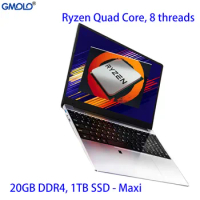 GMOLO 15.6Inch Gaming Laptop 20GB/12GB/8GB DDR4 512GB/1TB SSD Ryzen R5 3500U/2500U Quad Core Windows 10 Metal Notebook Computer