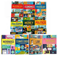 10 Books Usborne Junior Business School Philosophy Politics Money Mathematics for Beginners Kids English Picture Book Hardcover