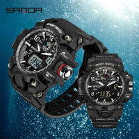 SANDA 3169 3306 G- Style Military Watch Couple Digital Shock Sports Watches For Men And Women Waterproof Electronic Wristwatches