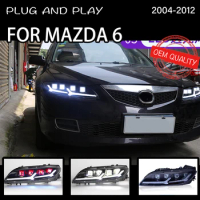 Headlight For Mazda 6 2004-2012 Car LED DRL Hella 5 Xenon Lens Hid H7 For mazda6 Car Accessories