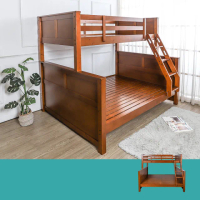 【BODEN】森林家具 米莉安雙人&單人實木雙層床架/三人雙層床(上3.5尺單人+下5尺雙人)