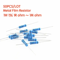 Perintang Filem Logam, 1W 1%, Julat 1R ~ 1M, 2R, 10R, 22R, 47R, 100R, 330R, 1K, 4.7K, 10K, 22K, 100K