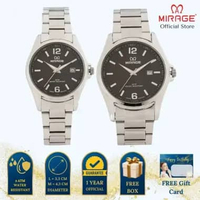 Mirage Jam Tangan Pria Analog 8710 M Silver Original Stainless Couple Plat Hitam